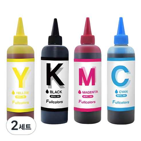 풀컬러즈 캐논 / HP / 삼성 / 엡슨 / LG / 브라더 호환리필잉크 250ml x 4종, 혼합색상, 2세트