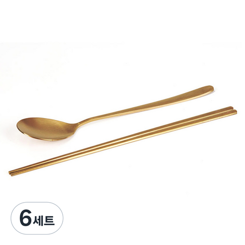 키친아트 금상첨화 한식 수저 세트, 숟가락 + 젓가락, 6세트