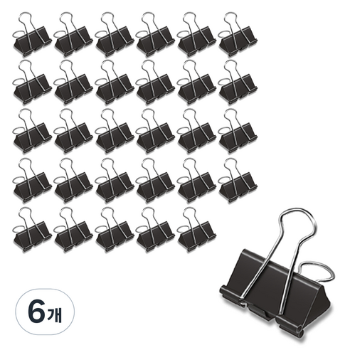화신 더블클립 블랙, 대, 30개입, 6개