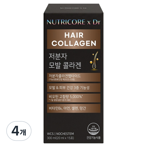 뉴트리코어 Dr 저분자 모발 콜라겐, 4개, 300ml