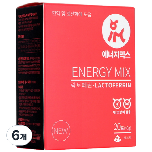 아이앤지메딕스 반려동물 에너지믹스 영양제, 40g, 면역/항산화, 6개