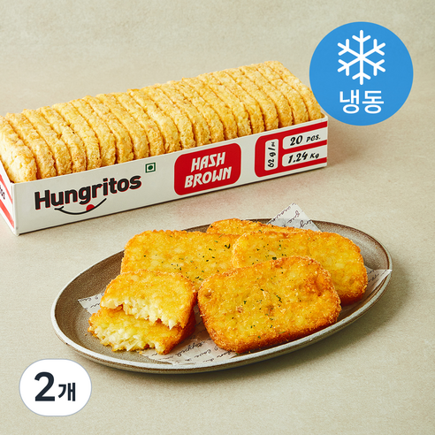 헝그리토스 사각 해쉬브라운 트레이 (냉동), 1.24kg, 2개