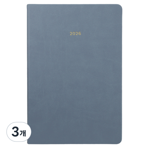 페이퍼리안 2026년 애티튜드 PU 먼슬리 플래너 A5, 더스티 블루, 3개