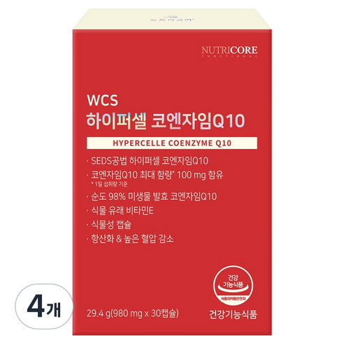 뉴트리코어 하이퍼셀 코엔자임Q10 29.4g, 30정, 4개