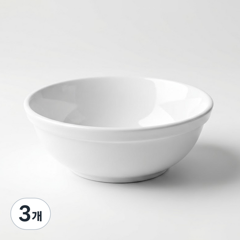 리빙메이트 단체급식 표준형 PC 식판국그릇 14 x 5.3 cm, 화이트, 3개