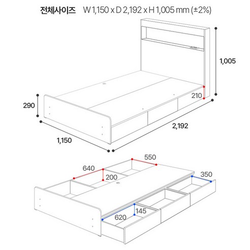 동서가구 본넬 양면 매트리스 측면 마감과 두께