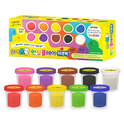 요미몬 안심클레이 10종 세트, 혼합색상, 500g, 1세트