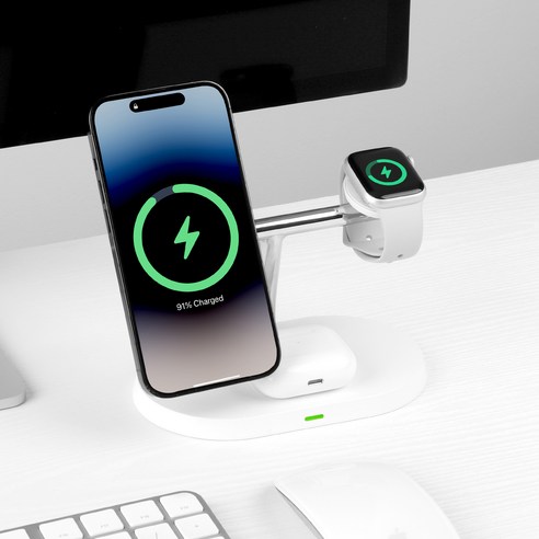 모잇 3in1 + 1 맥세이프 호환 마그네틱 무선 충전기 + CtoC 케... 개봉기 | 실사용 후기 - 상품 이미지 4