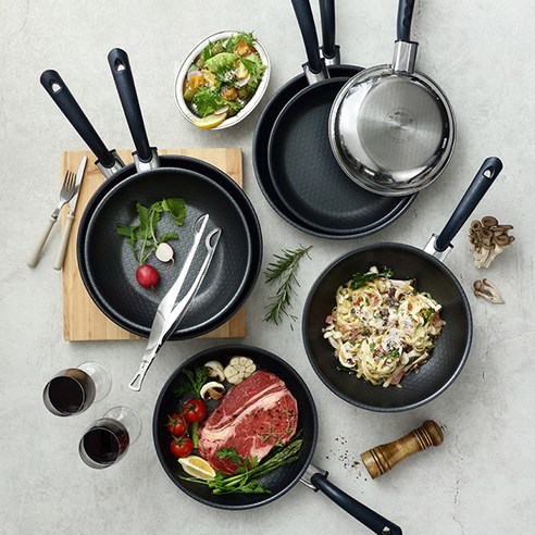 알텐바흐 인덕션 헥사 통5중 스텐 프라이팬, 28cm, 1개 후기 분석 - 내부 깊이감