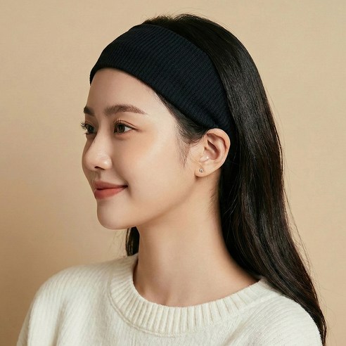 라라듀 탄성 스포츠 헤어밴드, 블랙, 1개
