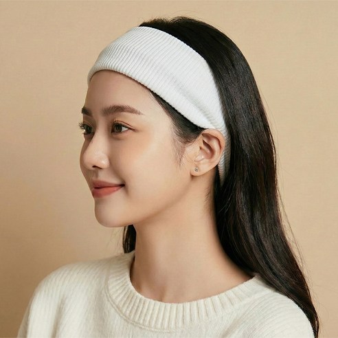 라라듀 탄성 스포츠 헤어밴드, 화이트, 1개