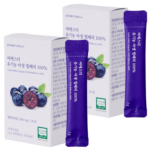 에스더포뮬러 여에스더 유기농 야생 빌베리 100% 14p, 2개, 14회분
