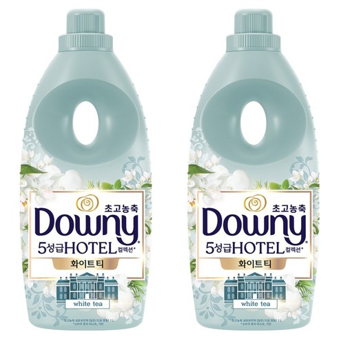 다우니 초고농축 섬유유연제 화이트티 본품, 1L, 2개