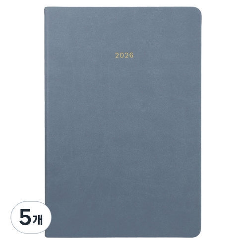 페이퍼리안 2026년 애티튜드 PU 먼슬리 플래너 A5, 더스티 블루, 5개