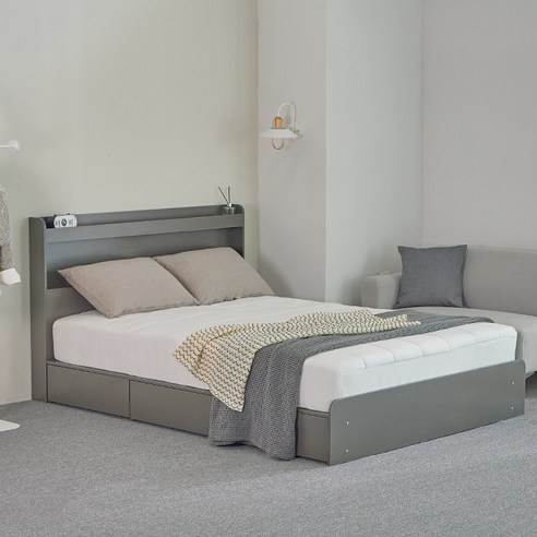 퍼리든 엔클라 LED 3단 서랍 침대 프레임 후기 분석 - 수납 서랍 내부 구조