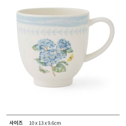 포트메리온 보타닉가든 스케치북 머그컵 400ml, 수국 후기 분석 - 선물용 박스 패키지