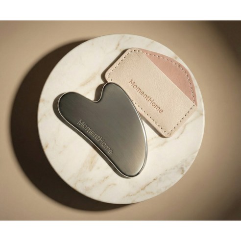 모먼트홈 전신 두피 페이스 경락 괄사 마사지기 + 고급 가죽케이스 세트 이미지 2