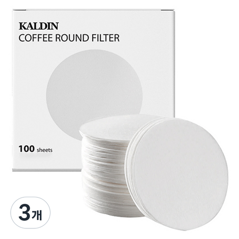 칼딘 모카포트 포터필터 여과지 더치커피기구 올 라운드 필터 화이트 53mm, 100개입, 3개