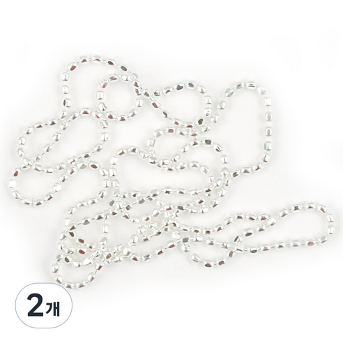 엘비아 고급 네일 볼체인 0.8mm x 100cm, 2개, 실버