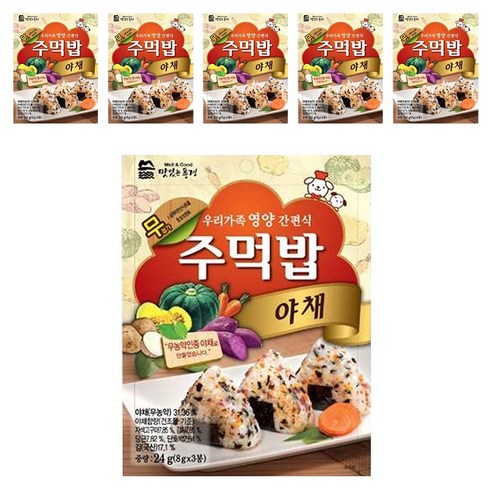 맛있는풍경 주먹밥 야채, 24g, 6개 24g × 6개, 개당 중량 × 수량 섬네일