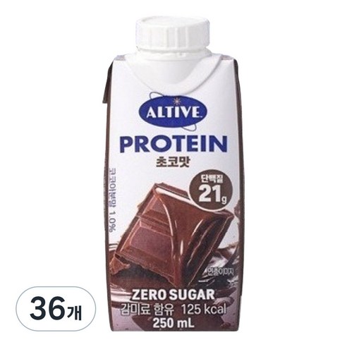얼티브 프로틴 초코맛, 250ml, 36개