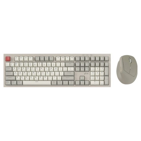 지클릭커 오피스프로 사일런스 M RGB 무소음 블루투스 108 무선 키보드 마우스 세트, 일반형, Retro, WMK600
