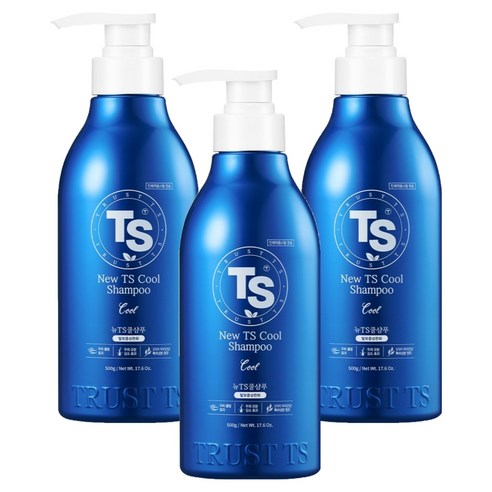 TS 뉴 쿨 탈모증상완화 샴푸, 500g, 3개