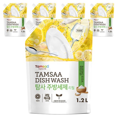 탐사 주방세제 리필, 1.2L, 5개