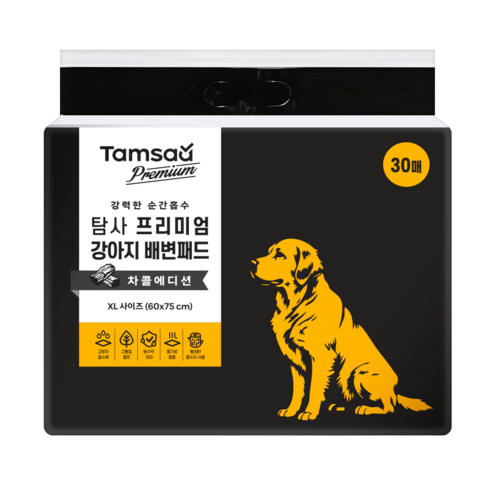 탐사 프리미엄 강아지 배변패드 차콜 에디션, 30개입, 1개