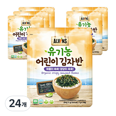 엘빈즈 유기농 어린이 김자반, 해물맛, 21g, 24개