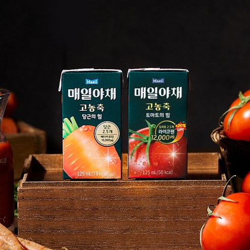 매일야채 고농축 토마토의 힘, 125ml, 24개