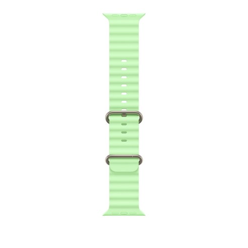 Apple 정품 2025 애플워치 오션 밴드, 49mm, One Size, 네온 그린/내추럴 티타늄