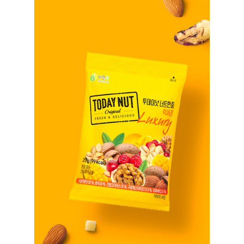 투데이넛 너트한줌 패밀리 견과 6종 선물세트 600g 후기 분석 - 한 봉지 내용물 구성