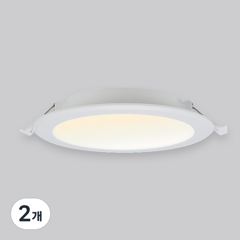 KDT LED 욕실 화장실 다운라이트 20W 150mm, 화이트 + 주백색, 2개