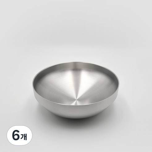 스텐 무광 이중턱 냉면기 21cm, 6개
