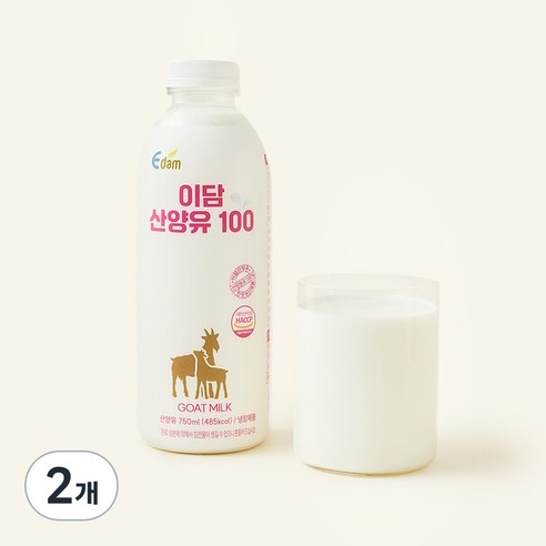 이담 산양유 100, 2개, 750ml