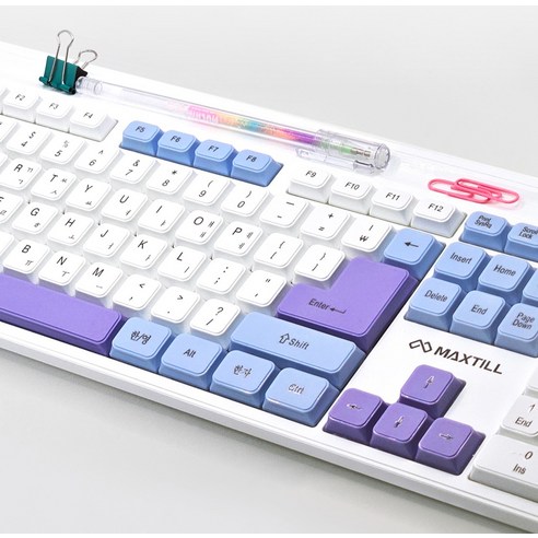 맥스틸 저소음 3색 키캡 풀배열 사무용 무선키보드 + 마우스 + 키스킨 세트 후기 분석 - 키보드 각도 조절 부분