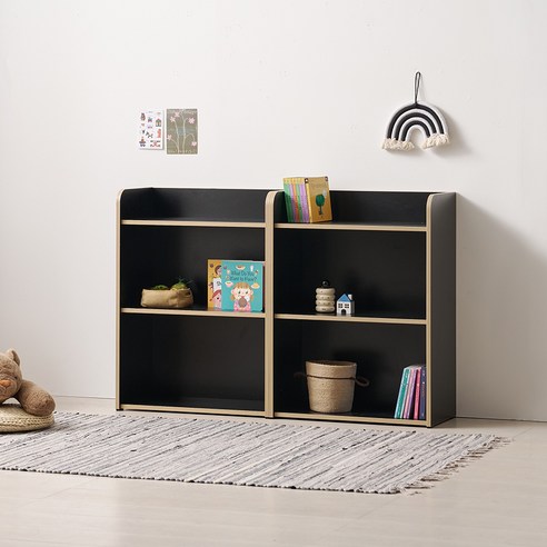 웰퍼니쳐 쿠비 키즈 교구장 세트 1200 3단 방문설치, 블랙