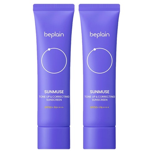 비플레인 선뮤즈 톤업 앤 코렉팅 선크림 SPF50+ PA++++, 50ml, 2개