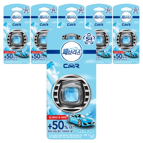 페브리즈 차량용 방향제 2.2ml, 맑은 하늘 바람, 6개