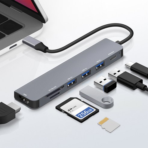 홈플래닛 7포트 USB3.0 멀티허브 DeX 지원 4K 미러링 HUB7C-L 이미지 4