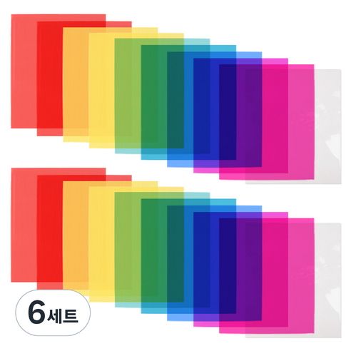 리코즈 교육 미술 공예용 컬러 셀로판지, 292 x 242 mm, 60개