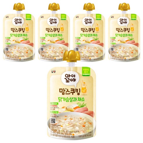 맘스쿠킹 이유식 6개월부터, 100g, 5개, 닭가슴살 + 채소 혼합맛