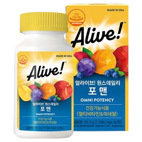 얼라이브 원스데일리 포 맨 멀티비타민, 60정, 1개