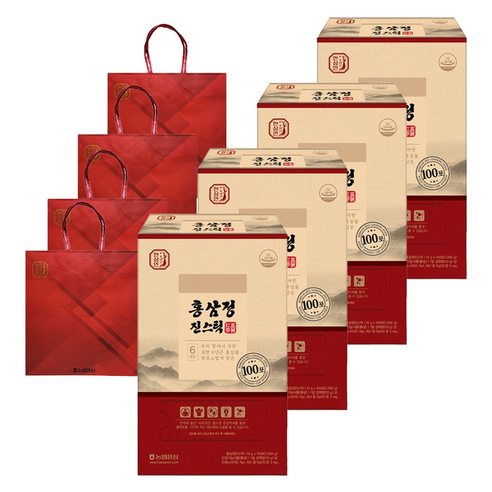 한삼인 홍삼정 진스틱 100p + 쇼핑백, 1kg, 4개