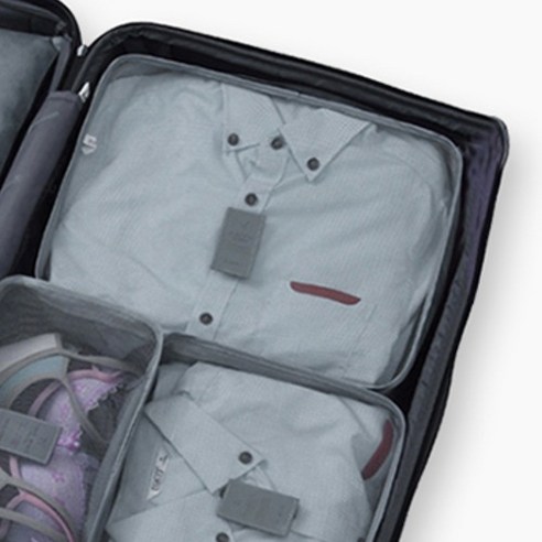 짐 싸는 동안 짜증 폭발 막는 법, 여행용 파우치 7종 세트로 해결하세요.