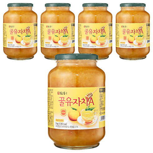 담터 꿀유자차A, 2kg, 5개, 1개입