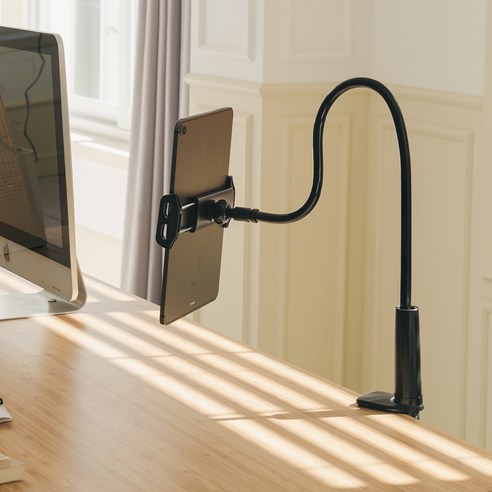 누아트 태블릿 스마트폰 침대 자바라 거치대 후기 분석 - 사용 실제 모습