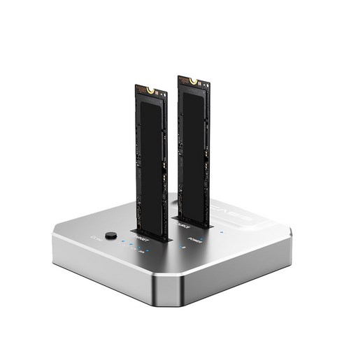 아카시스 M.2 NVMe SSD 20Gbps 도킹 스테이션 2슬롯 SSD 외장 하드 드라이브 독 리더기, 1개, EC-6605Pro