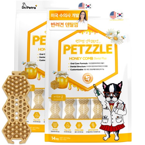 닥터페트라 강아지 펫즐 허니콤 덴탈플러스껌, 마누카꿀맛, 9g, 28개